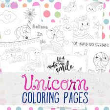 A little unicorn flies in the clouds towards the stars. Unicorn Coloring Pages Free Unicorn Preschool Theme Activities Natural Beach Living