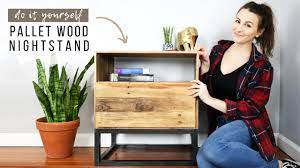 The legs are designed to be stronger. Diy Pallet Wood Nightstand How To Make A Side Table Youtube