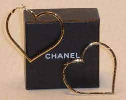 Chanel Cc Earrings On Etsy A Global Handmade And Vintage Marketplace Jewelry Cute Jewelry Heart Hoop Earrings
