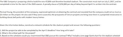 Solved The G E Company Is Preparing A Bid To Build The Ne