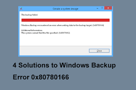 4 Solutions To Windows Backup Error 0x80780166 Windows10 When Running Windows 10 Backup You May Encounter The Error Code 0x80780166 Solutions Backup Solving