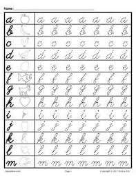 He start doing silly things once i gave. Free Printable Cursive Handwriting Chart