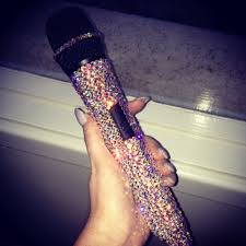 My Amazing Microphone Thanks The Bejewelled Boutique For Personalising My Microphone And Making It Sparkle With Music Accessories Bling Phone Cases Microphone