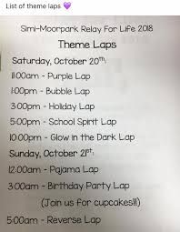 Our goal is a cure. Theme Laps For Relay Relay For Life Moorpark Facebook