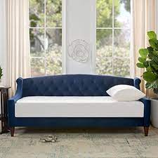 Improve the quality of your downtime with this breathable and comfortable sleeping chair. Amazon Com Jennifer Taylor Home Sofa Bed Navy Blue Velvet Hand Tufted Hand Painted And Hand Rub Finished Wooden Legs Furniture Decor