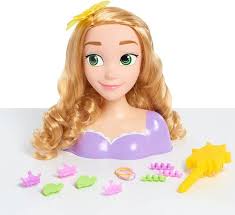 She is a very beautiful princess with long magical hair who, with the aid of a handsome thief, flynn rider, leaves her secluded tower to explore the outside world. Disney Princess Rapunzel Styling Head