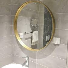 Maybe you would like to learn more about one of these? Deenz 50cm Large Round Gold Wall Mounted Mirror Brass Metal Frame Bathroom Living Room Buy Online In Antigua And Barbuda At Antigua Desertcart Com Productid 161778743