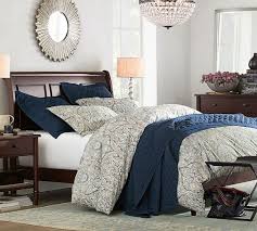 Pottery barn's quilts and coverlets bring plush comfort to the bedroom. Blue Mackenna Paisley Percale Patterned Duvet Cover Sham Pottery Barn