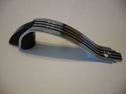 Vintage Nos Chrome Black Lines Cabinet Door Pulls Plastic Trim Handles Art Deco Artdeco Amerock Plastic Trim Door Pulls Antique Drawer Pulls