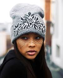 Glasses Skullies Beanie Hat Embellished Knit Beanie /skull Cap With  Birdcage Veil