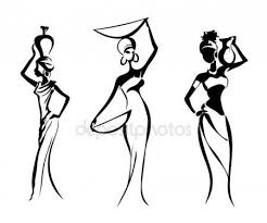 African Woman Art Black And White Silhouettes Of The Greek And African Women Isolated On White Ba Stock Illustration African Drawings African Tattoo African Art Paintings