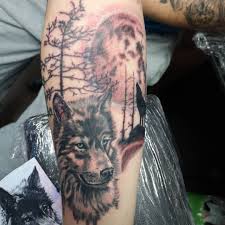 This week we share our video for you. Wolf With Trees And Moon Tattoo Psychodelink Tattoo