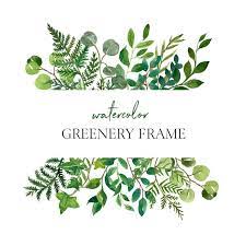 Watercolor Lush Greenery Frame Clipart Png Wreath Green Leaves Etsy In 2021 Clip Art Greenery Watercolour Wedding Stationery