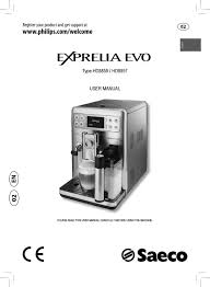 In addition, since almost all the parts of your espresso maker are internal, these machines require you to open them up for cleaning every now and then. Saeco Hd8855 User Manual Pdf Download Manualslib
