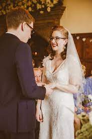 23 Photos Of Beautiful Brides Wearing Glasses Bride With Glasses Long Beach Wedding Dresses Bride