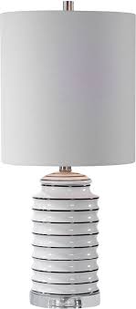 Modern satin nickel table lamps. Uttermost 28338 1 Rayas Gloss White Bold Black Brushed Nickel Table Lamp Lighting Utt 28338 1