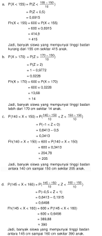 53 55 40 45 30 30 53 55 54 53 45 53 45 55 53 54 150 153 160 147 150 155 155 148. Dari Data Tinggi Badan 600 Siswa Di Suatu Sma Diperoleh Rata Rata 150 Cm Dan Simpangan Baku 10 Mas Dayat