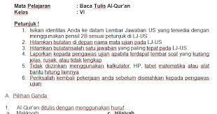 Check spelling or type a new query. Soal Ujian Sekolah Us Uas Btq Kelas 6 Sd Mi Arena Belajar Arena Belajar