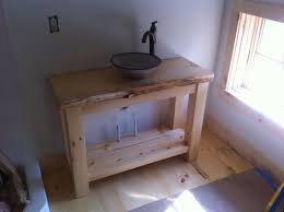 The process of installing a vessel sink may seem daunting at first, but follow these steps from next, insert the drain through the vessel sink. Hand Crafted Rustic Pine Vanity With Vessel Sink By Wooden Hammer Llc Custommade Com