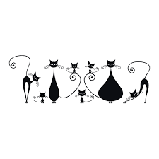 Vinilos Decorativos Gatos En Familia Vinilos Produccion Artistica Dibujos