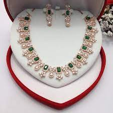 Cz American Dimonds Heavy Gold Plated Cubic Zirconia Bridal Etsy American Diamond Jewellery Antique Diamond Necklace Girly Jewelry