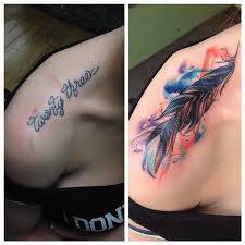 Feather Tattoo Cover Up Cover Up Tattoos Feather Tattoos Cover Tattoo