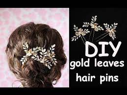 Diy Tutorial Gold Leaves Hair Pins Bohemian Bridal Headpiece Tiara Crown Everything You Need To Make I Hair Accessories Tutorial Headpiece Diy Diy Hairstyles