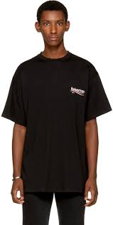 Balenciaga Oversized Logo Print Cotton Jersey T Shirt In Black Modesens Balenciaga Shirt Balenciaga T Shirt T Shirt