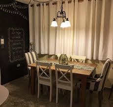 Stornas Table And Ingolf Chairs From Ikea Plus A Chalkboard Wall In The Dining Room Love It Farmhouse Dining Room Home Decor Dining Chairs