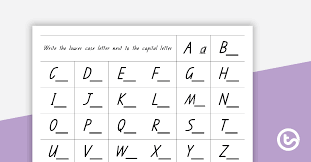 Students must match upper case letters to their lower case equivalent letters. Writing Upper And Lower Case Letters