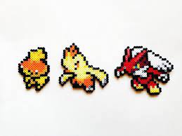 Torchic Comvusken Blaziken Perler Bead Art Pokemon Perler Beads Hama Beads Pokemon