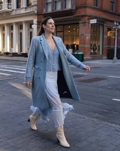 If this outfit were an emoji: 🧊🧊👶 A monochrome head to toe fit is the easiest way to look immediately elevated and chic in almost any color. I chose this ice blue