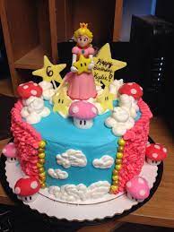 Princess Peach cake | Mario birthday party, Mario birthday cake, Princess  peach party