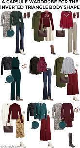 Inverted Triangle Body Shape A Capsule Wardrobe For The Inverted Triangle Triangle Body Shape Inverted Triangle Body Inverted Triangle Outfits