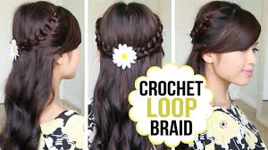 Braiding your hair with thread, also called a hair wrap, is an easy way to add some temporary fun to your hair. Crochet Loop Braid Hair Tutorial Half Updo Prom Hairstyle Youtube