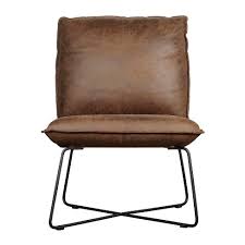 This chair is available in a cherry red or black to complement your. Ellington Armless Lounge Chair Saddle Brown Faux Leather Finch Target