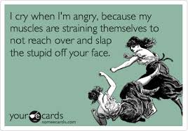 I Cry When I M Angry Because My Muscles Are Straining Themselves To Not Reach Over And Slap The Stupid Off Your Face Ecards Funny Funny Quotes Bones Funny