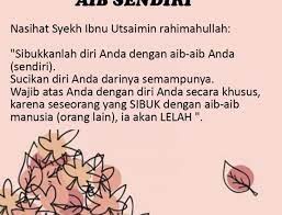Sibukkan Dengan Aib Sendiri Sendirian Sahabat Manusia