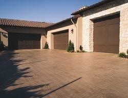 Stamped concrete is concrete that is patterned and/or textured or embossed to resemble brick, slate, flagstone, stone, tile, wood, and various other patterns and textures. Concrete Driveways Pictures Gallery The Concrete Network