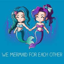 We Mermaid For Each Other T Shirt Teeturtle Mermaid Drawings Mermaid Anime Poses Reference