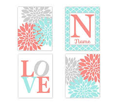 This address does not appear to be valid. Amazon Com Baby Girl Nursery Wall Art Coral Aqua Teal Gray Flower Burst Girl Room Wall Decor Floral Prints Personalize Name Art Baby Nursery Decor Set Of 4 Unframed Prints Handmade