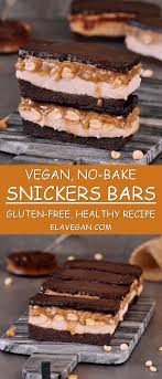These No Bake Vegan Snickers Bars Are The Perfect Treat Because They Contain A Delicious Caramel Chocolate Vegan Dessert Recipes Vegan Desserts Vegan Treats