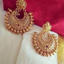 This gold plated silver 92.5 earring is the perfect staement maker. Pin On Gold Jewellery Design