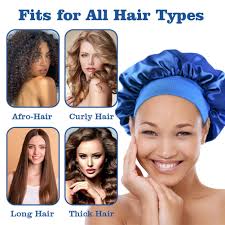 zxbaers Gorro de satén, 4 gorros de seda para dormir, gorro de pelo suave  transpirable para mujer, gorro de dormir de banda ancha elástica