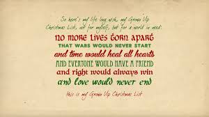 Though it was also released as a single, the song. Grown Up Christmas List Wallpaper By Vampirelouislove On Deviantart