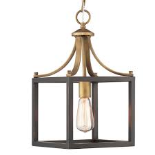 Home Decorators Collection Boswell Quarter 1 Light Vintage Brass Mini Pendant With Painted Black Distressed Wood Accents 7947hdcvbdi The Home Depot