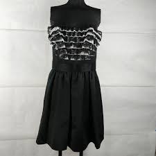 Abs Allen Schwartz Black White Strapless Cocktail Dress Womens Size 10 Black Lace Cocktail Dress Strapless Cocktail Dresses Cocktail Evening Dresses