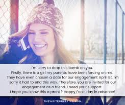 If you've got a girlfriend/boyfriend, have a stranger they don't know hand them a hand written i'm breaking up with you and dropping out letter. April Fools Day Text Messages For Girlfriend To Make Her Laugh The Write Greeting
