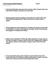 Two Step Equation Word Problems By Bp S Math Goodies Tpt