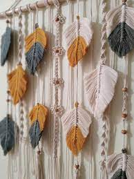 Maybe you would like to learn more about one of these? Macrame Wall Hanging Yarn Wall Art Macrame Feather Modern Etsy Yarn Wall Art Feather Diy Diy Yarn Crafts